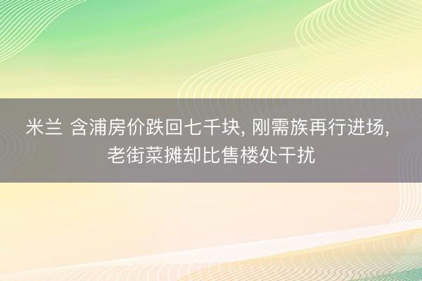 米兰 含浦房价跌回七千块, 刚需族再行进场, 老街菜摊却比售楼处干扰