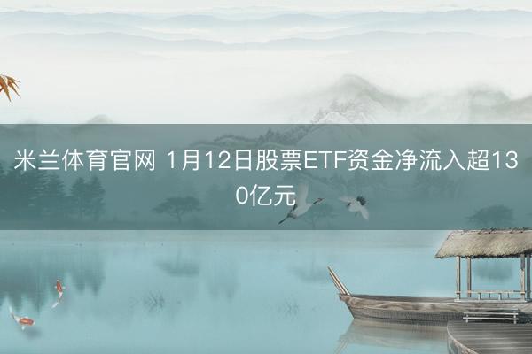米兰体育官网 1月12日股票ETF资金净流入超130亿元