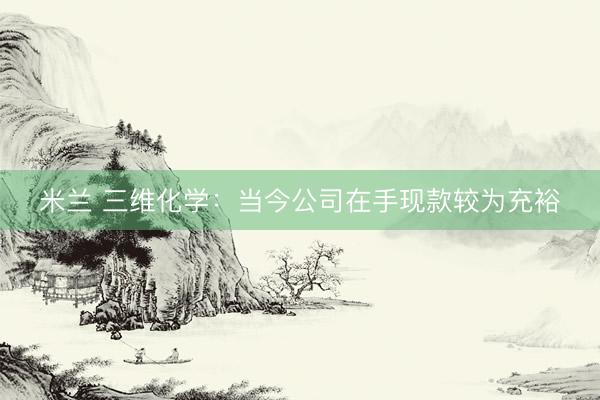米兰 三维化学：当今公司在手现款较为充裕